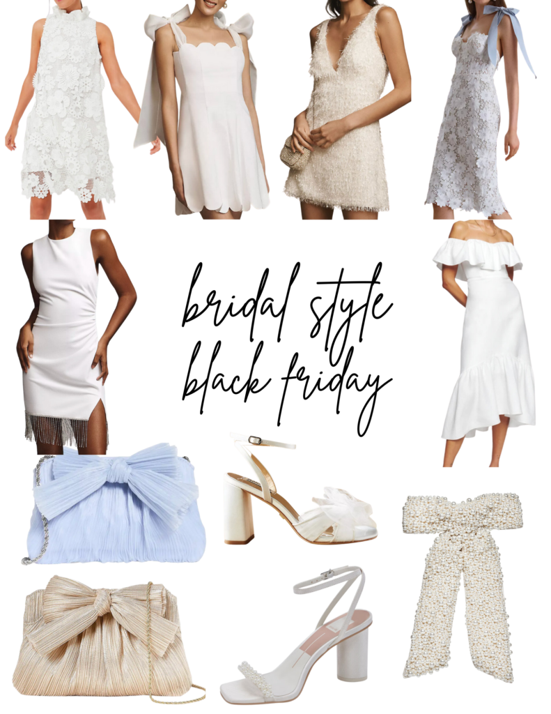 Collage of my Bridal Style Black Friday Sales picks