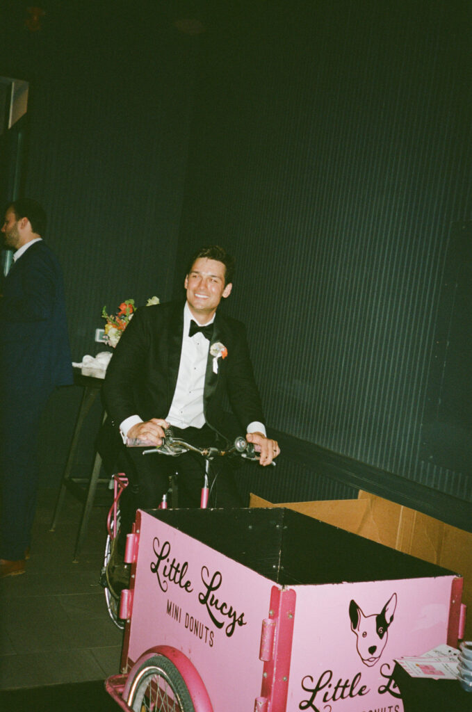 little lucy's donut trike at a wedding reception