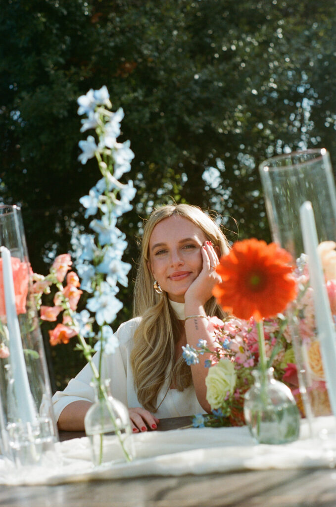 frankie amongst the flowers